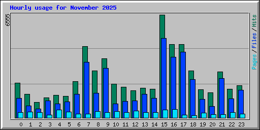Hourly usage for November 2025